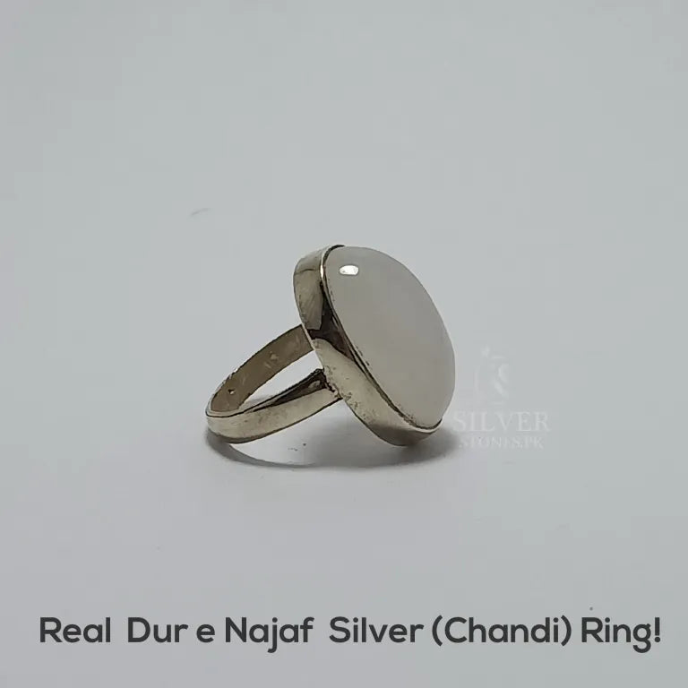 Real Dur e Najaf Stone Chandi Ladies Ring