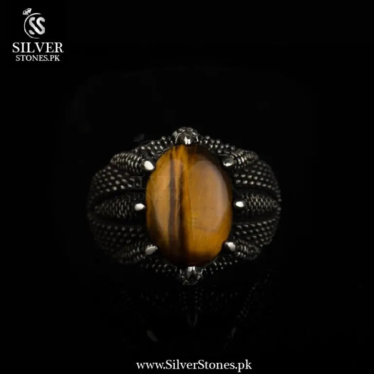 Tiger Punch Real Tiger stone Pure Chandi Ring