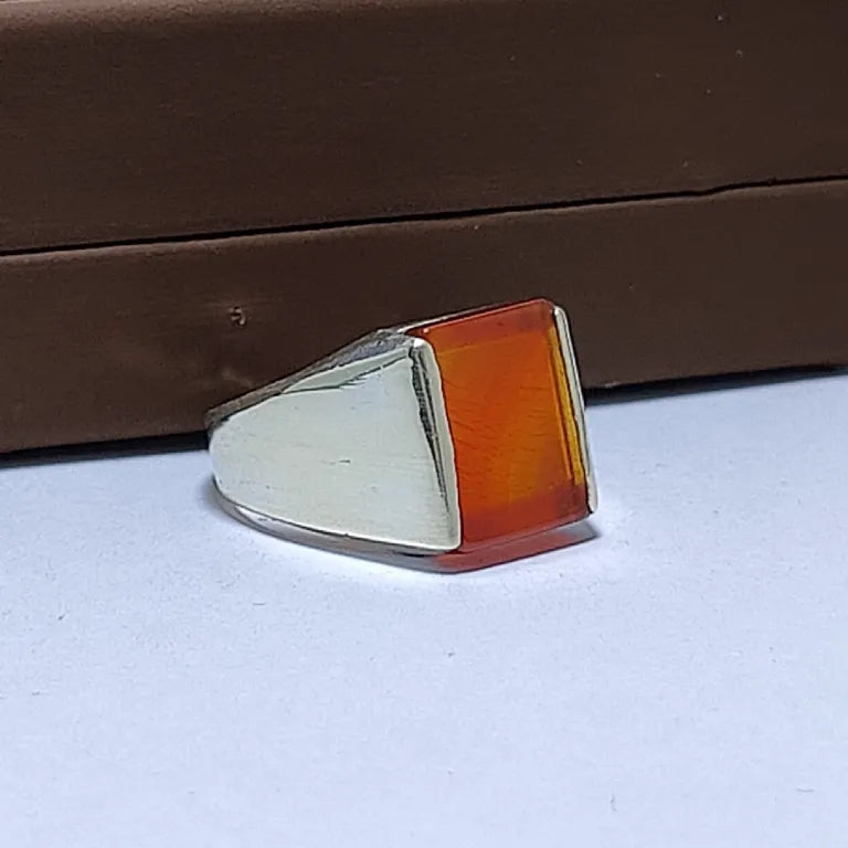 Buy Real Aqeeq Turkish Silver (Chandi) Ring For Men's – Silver