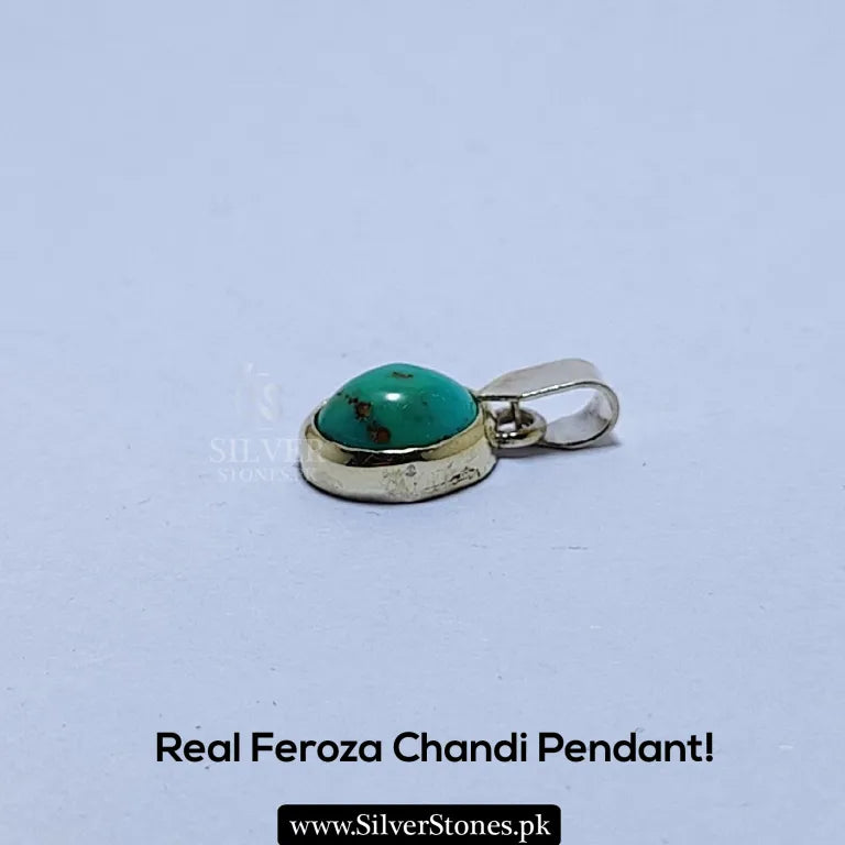 Real Feroza Silver (Chandi) Pendant