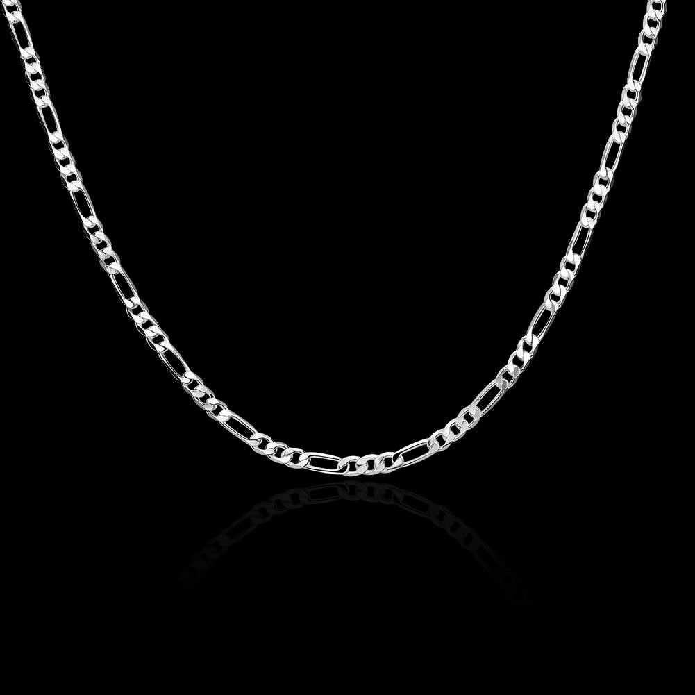 4mm Figaro 925 Italian Silver Chain for Men - Classic and Stylish Necklace Accessory