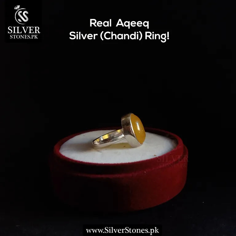 Real Aqeeq Silver (Chandi) Ladies Rings