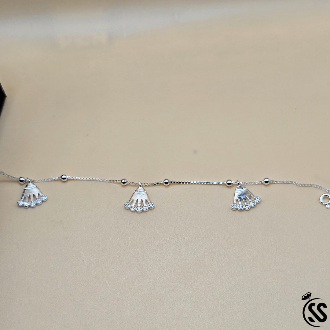 Italian 925 Sterling Silver Ladies Anklets