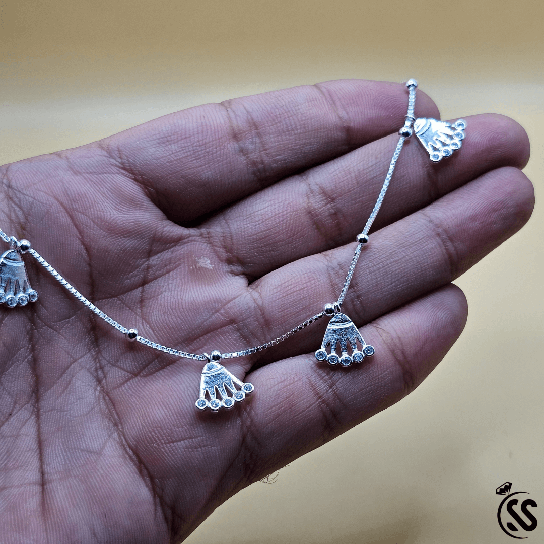 Italian 925 Sterling Silver Ladies Anklets