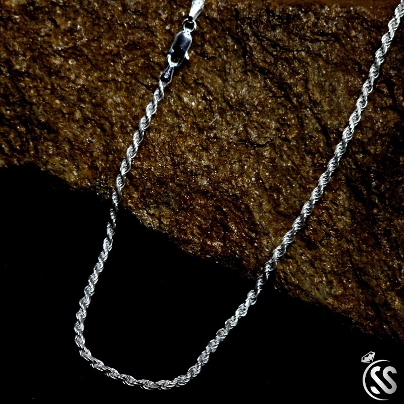 Italian 925 Silver (Chandi) 2 mm Rope Chain