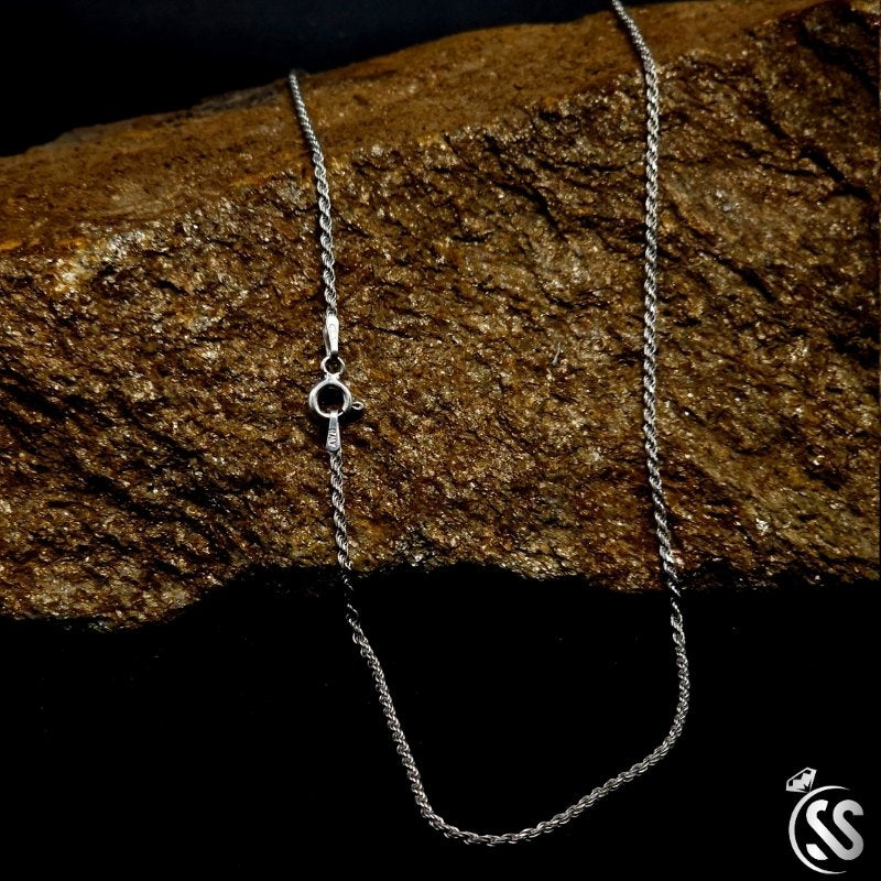 Italian 925 Silver (Chandi) 1 mm Rope Chain