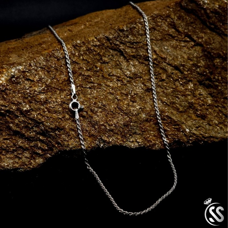 Italian 925 Silver (Chandi) 1 mm Rope Chain