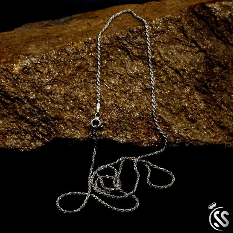 Italian 925 Silver (Chandi) 1 mm Rope Chain