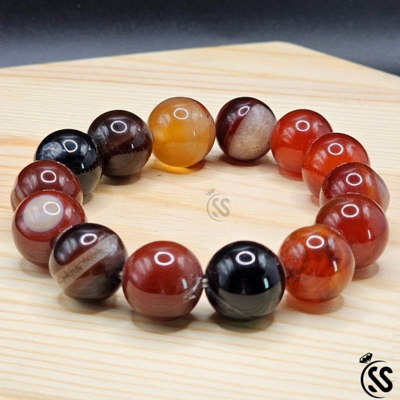 Real Aqeeq Stones Bracelet - SilverStones.Pk