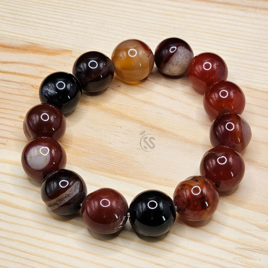 Real Aqeeq Stones Bracelet - SilverStones.Pk