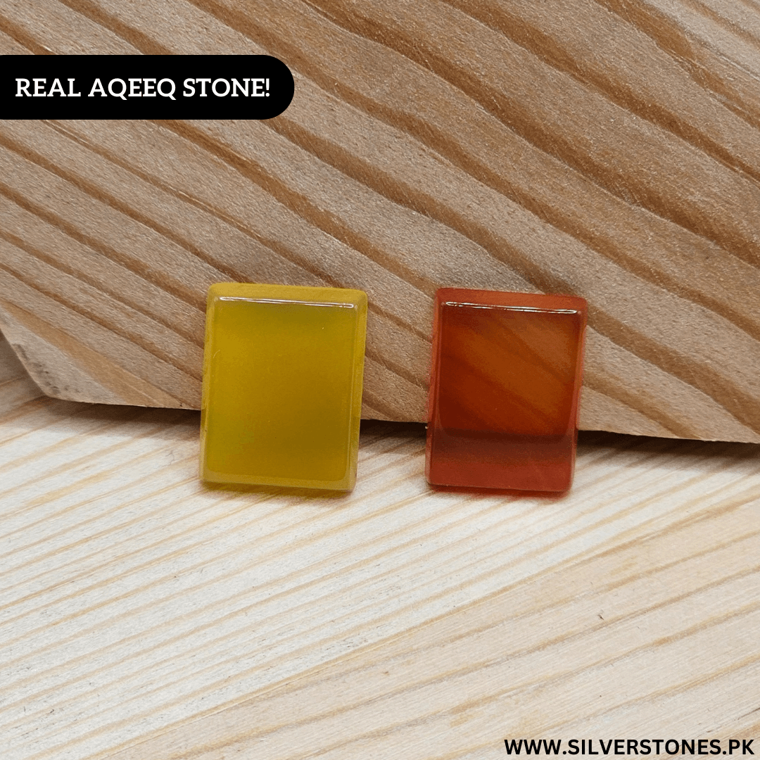 Real Yamni Aqeeq stones in yellow and brown hues, showcasing their authentic beauty and spiritual significance.