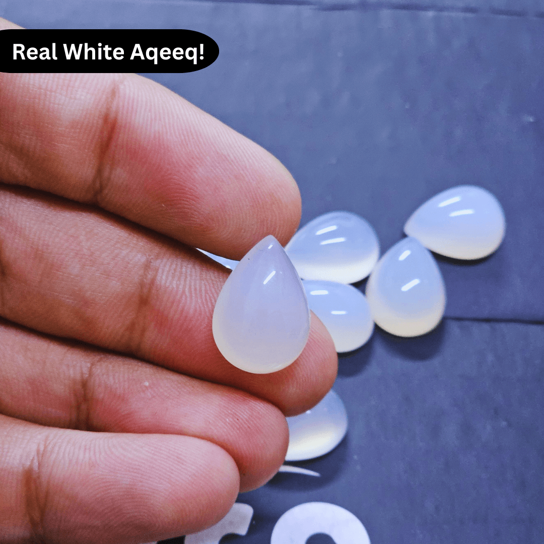 Real White Aqeeq Stones