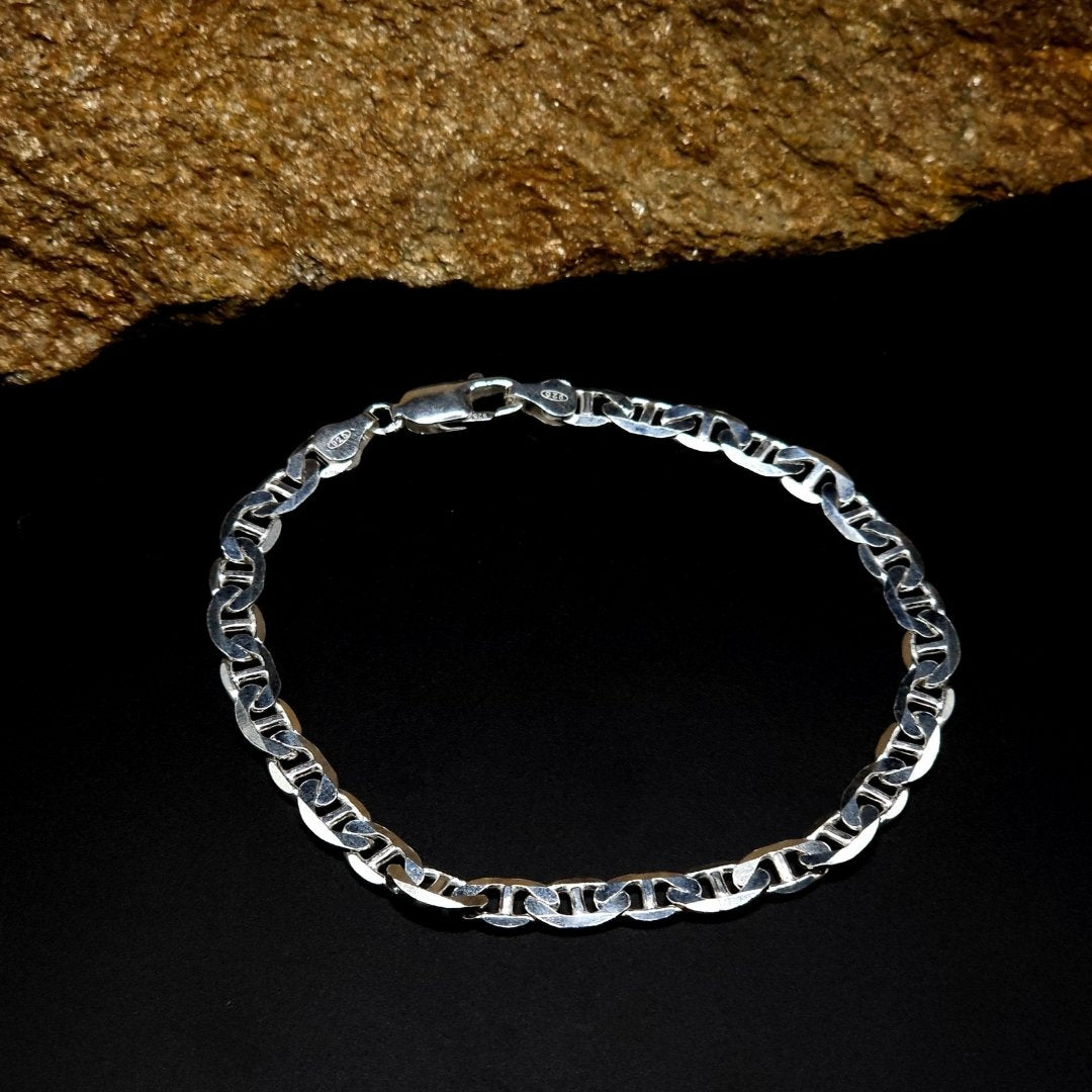Double Cuban Bracelet – 925 Sterling Silver (For Men)