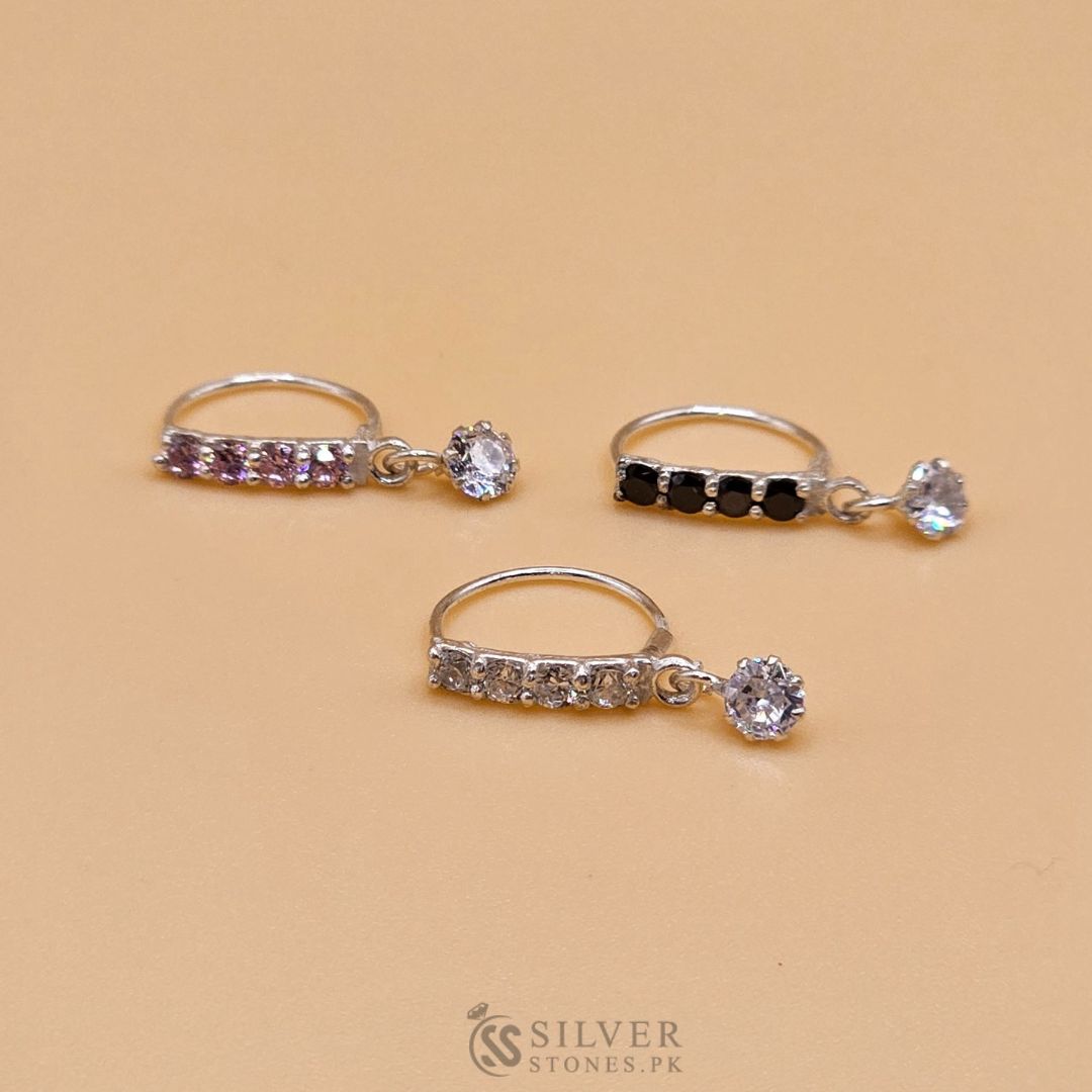 Silver (Chandi) Zircon Nose Ring - SilverStones.Pk