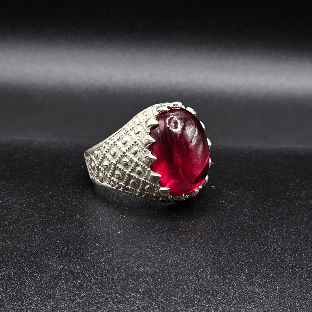 Irani Anari Real Yaqoot Silver Ring for Gents