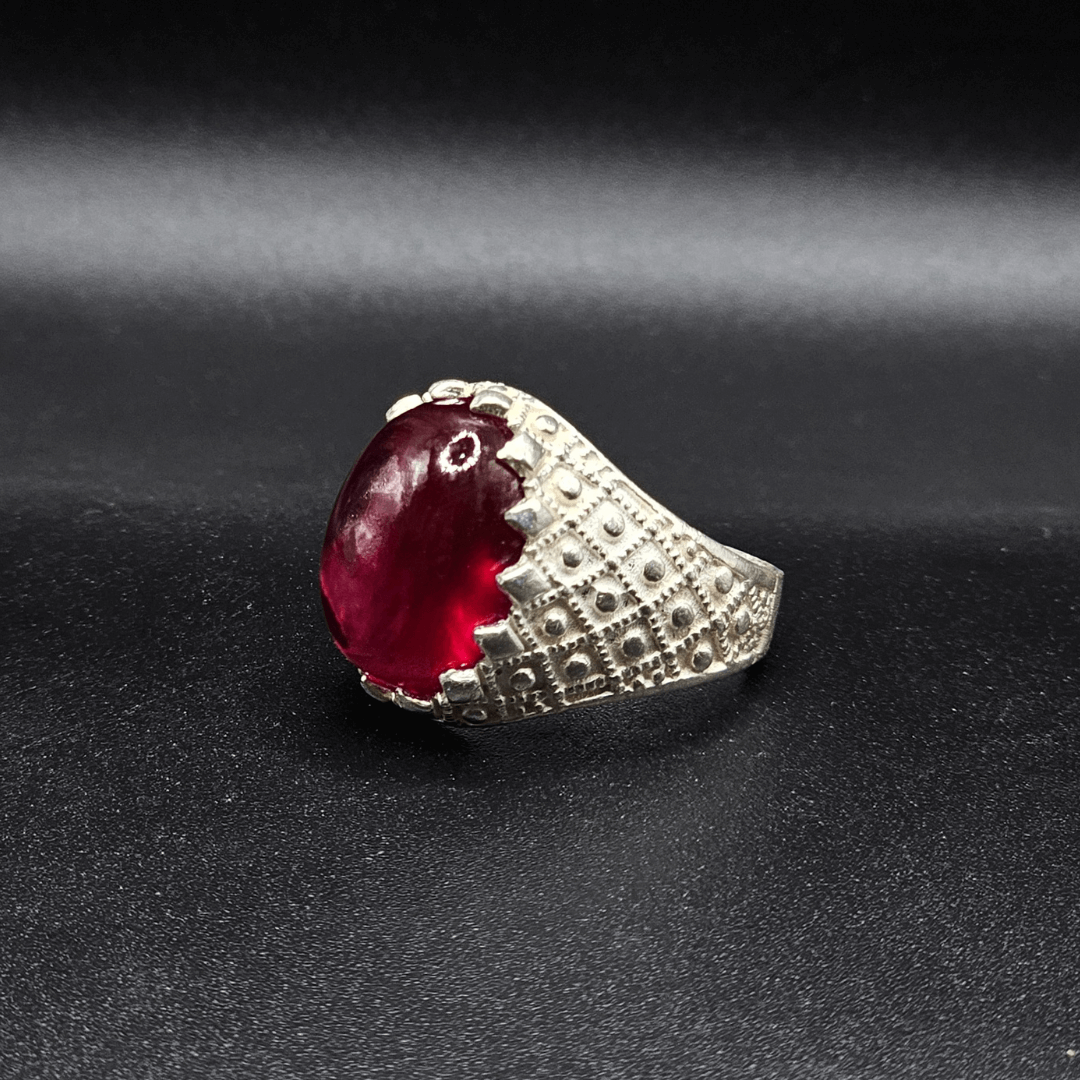 Irani Anari Real Yaqoot Silver Ring for Gents