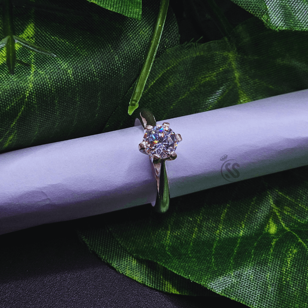 Ladies 1 Carat Moissanite Diamond Ring in Silver