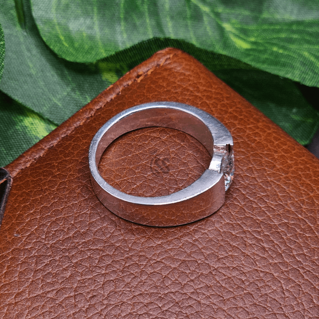 Moissanite Gents Silver Ring