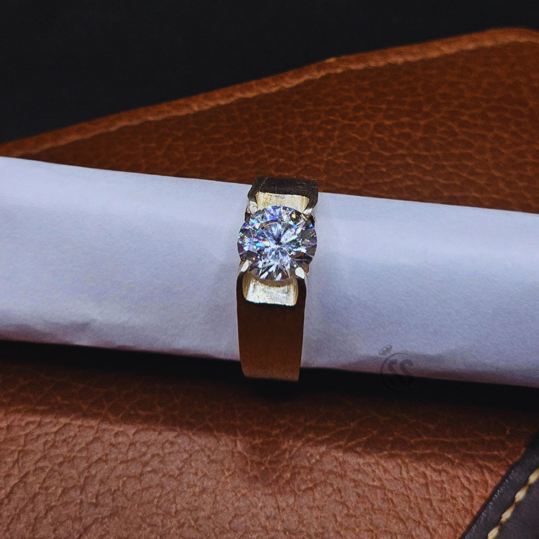 Moissanite Gents Silver Ring