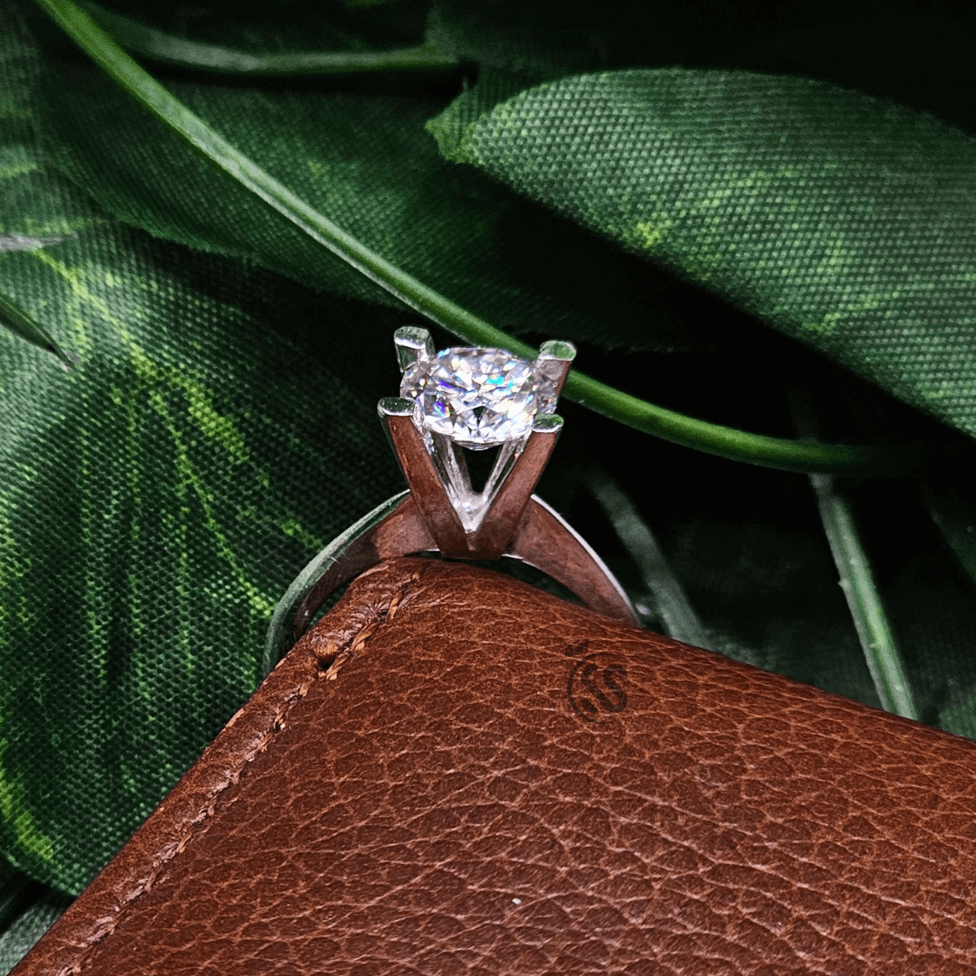 Ladies Moissanite Diamond Ring in Silver