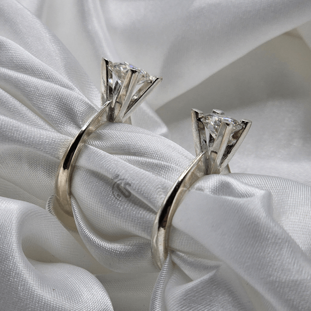 Ladies Moissanite Diamond Ring in Silver