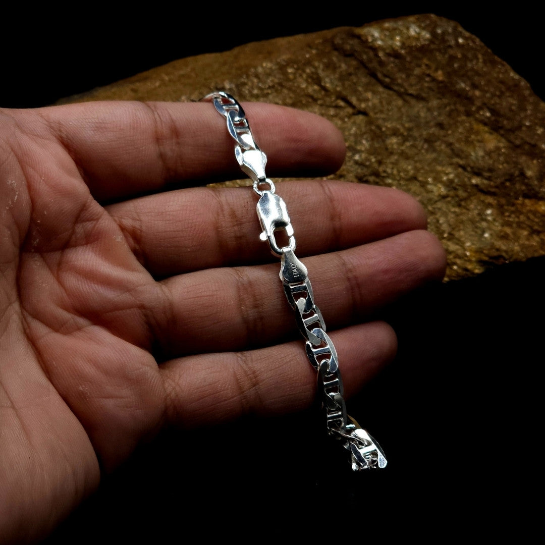 Premium Double Cuban Link Bracelet – Genuine 925 Silver