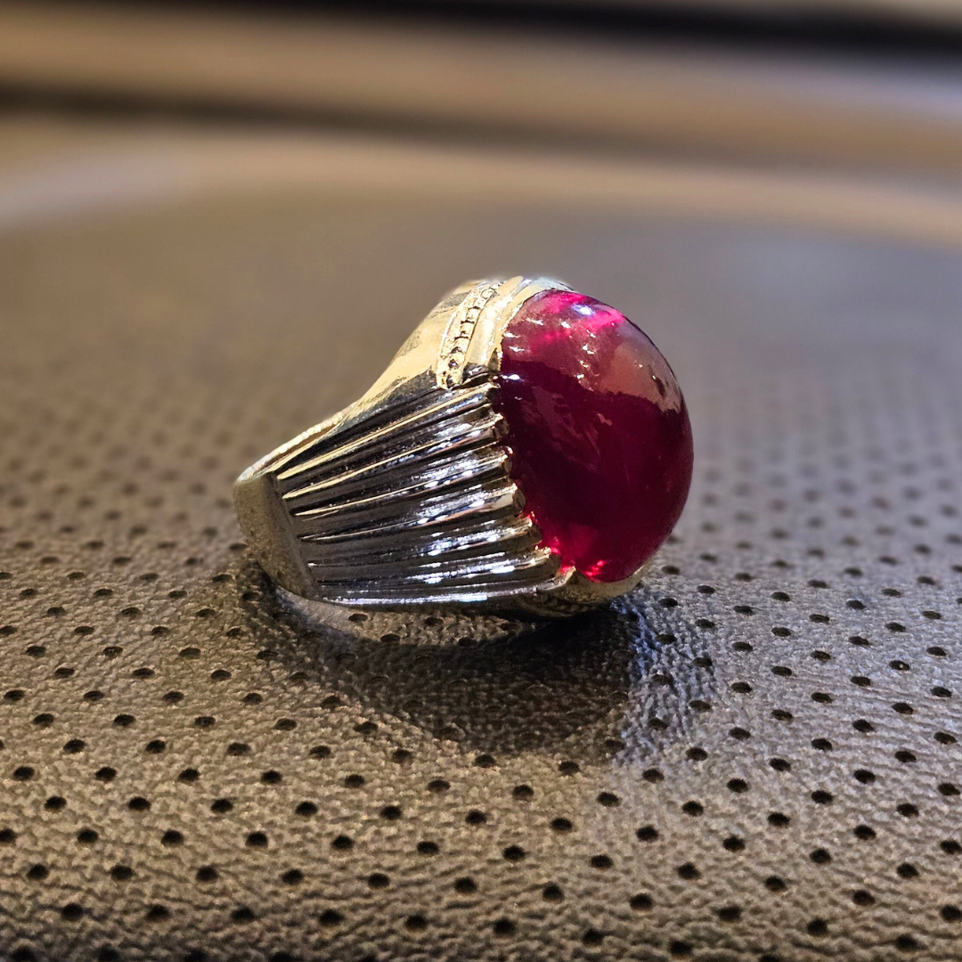 Real Irani Yaqoot Gents Silver Rings in Lahore