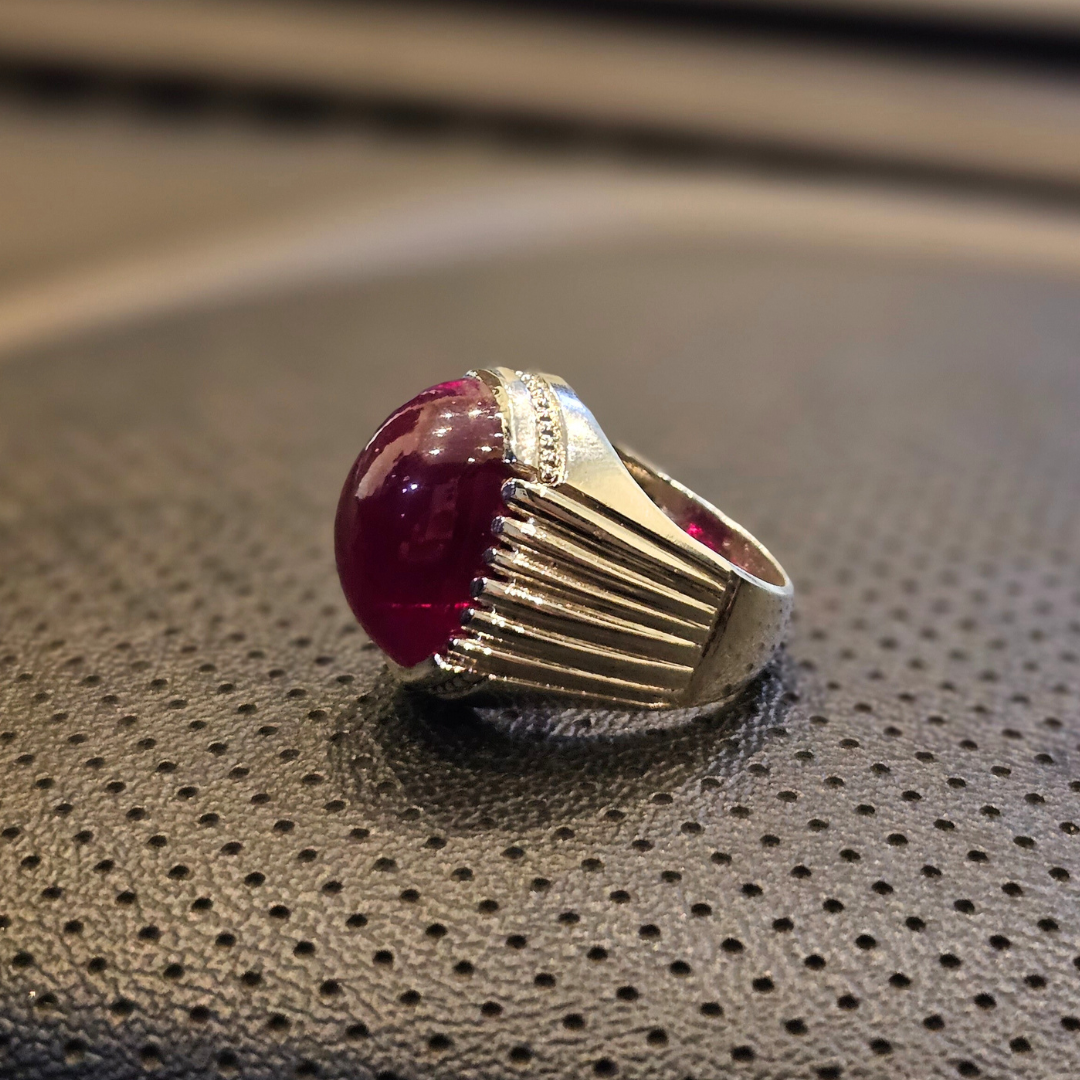 Real Irani Yaqoot Gents Silver Ring