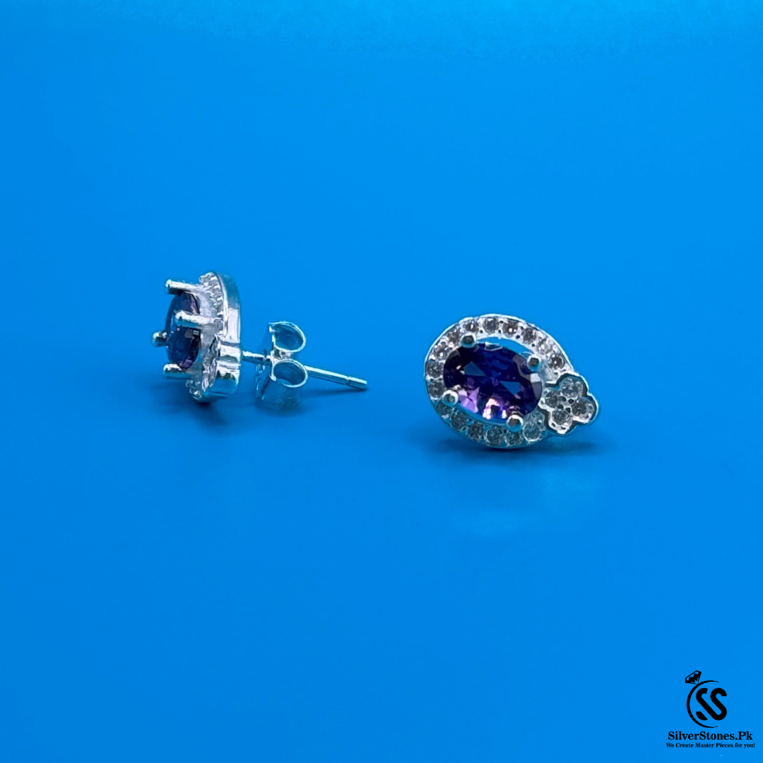 Italian 925 Sterling Silver Ear Studs - SilverStones.Pk