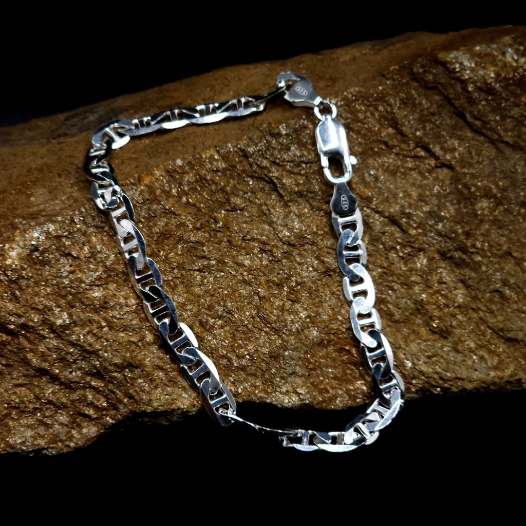 Stylish Double Cuban Silver Bracelet – Heavy 925 Hallmark Design