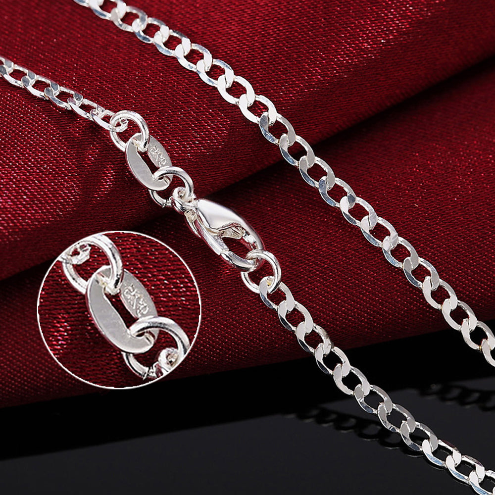 4mm Italian 925 Silver Cuban Chain - Timeless and Elegant Jewelry Accessory