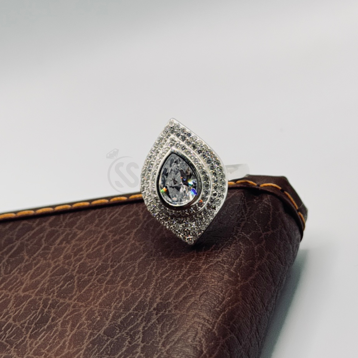 Elegant Zircon Adorned Ring - SilverStones.Pk