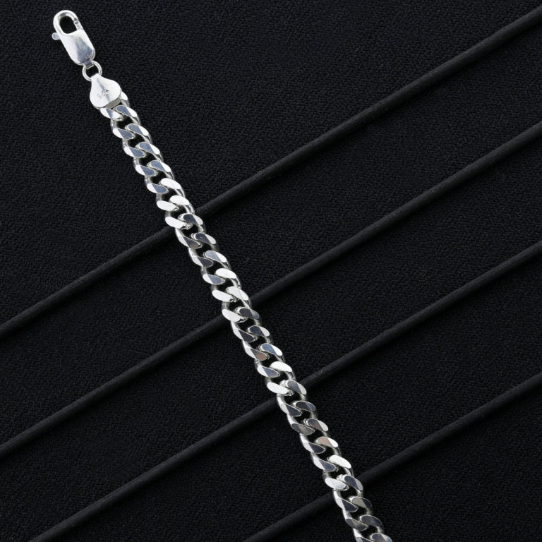 10mm Cuban 925 Italian Silver Bracelet - Statement Piece of Elegant Jewelry