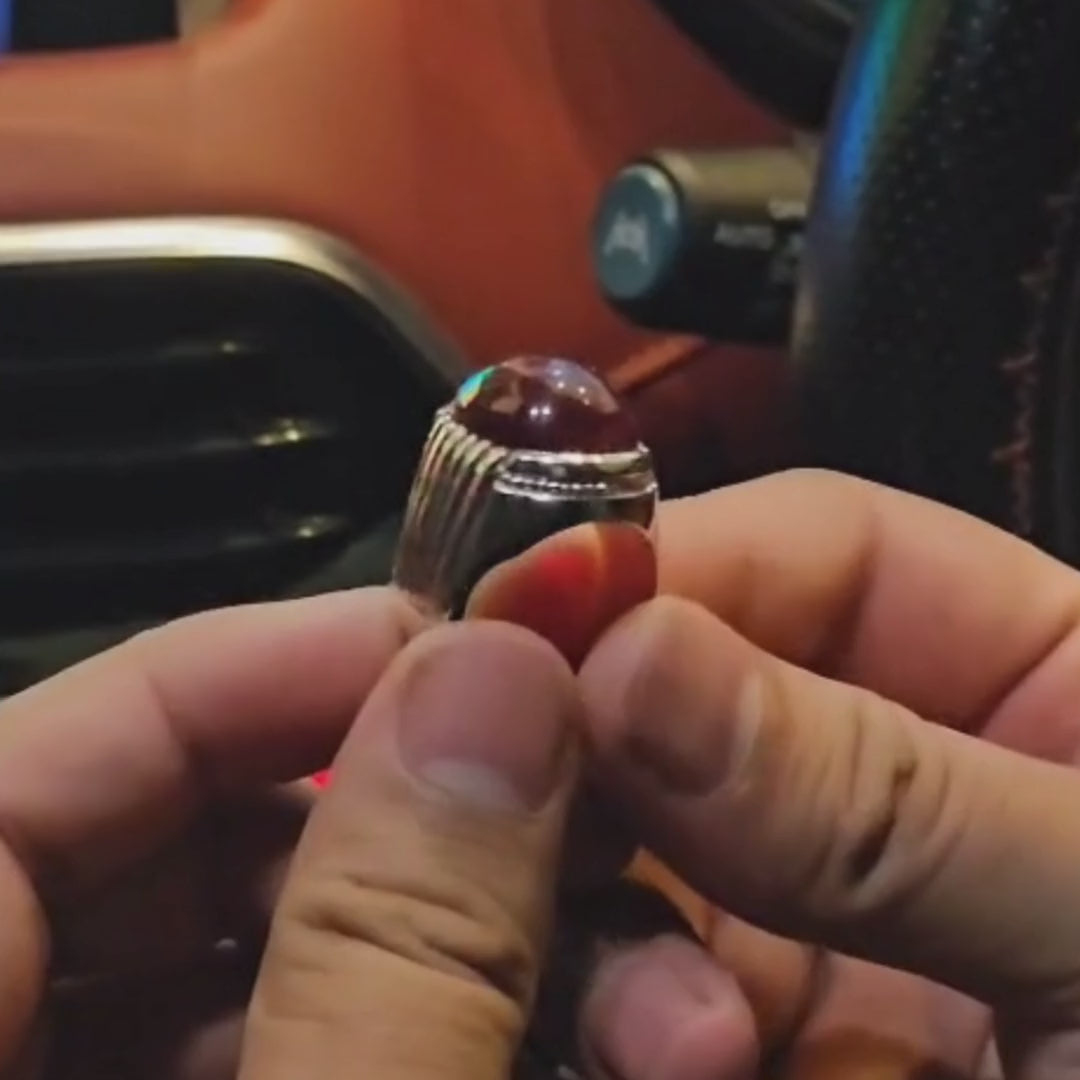 Real Irani Yaqoot real Gents Silver Rings in Lahore at silver stones