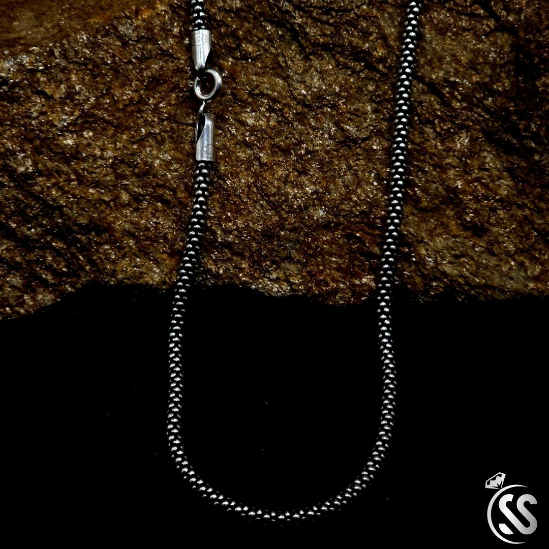 Turkish Silver Vintage Style 925 Chain for Men (22 Inches, 3mm Width)