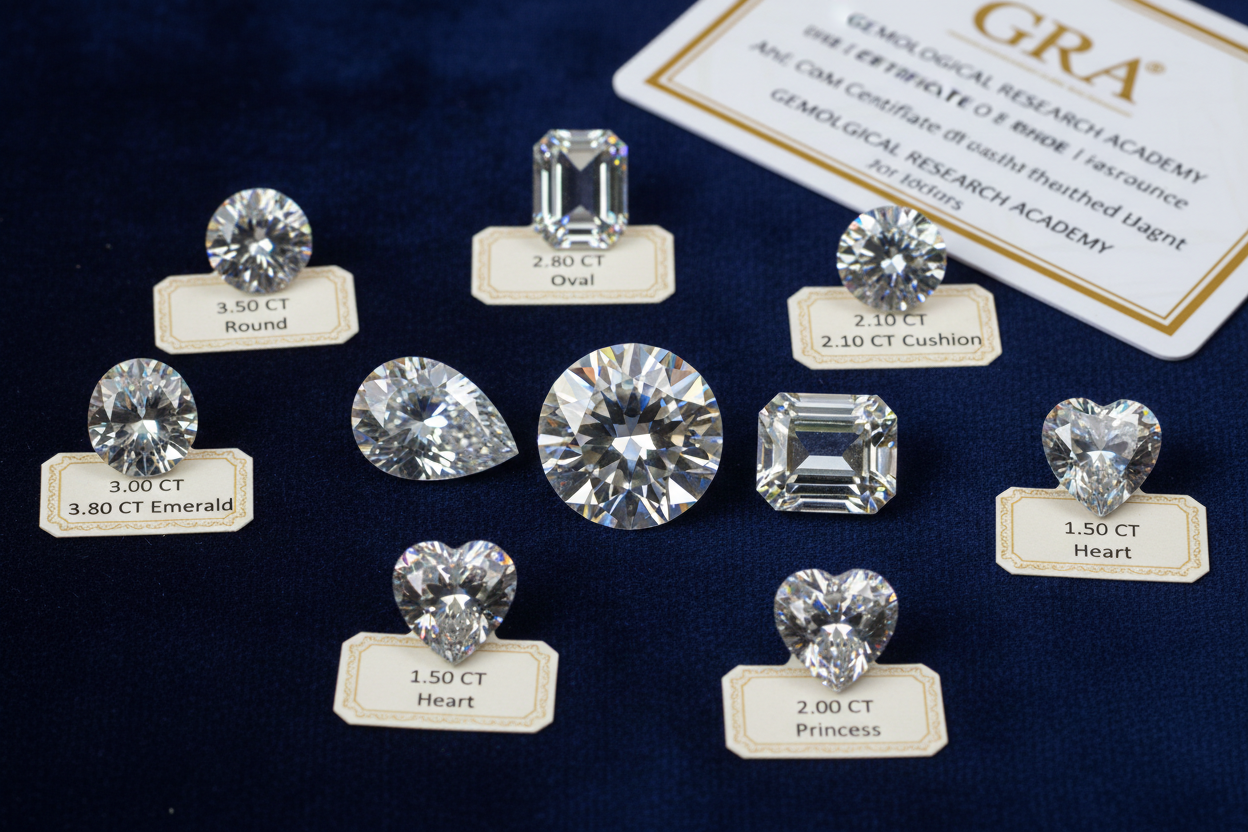 GRA Certified Moissanite Loose Diamonds in Pakistan — All Shapes & Weights