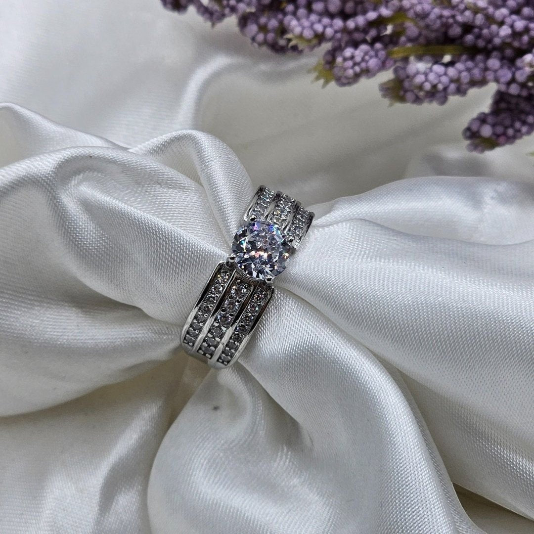 Adjustable Moissanite Diamond Ring 1 Carat Italian Silver