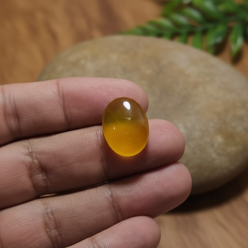 100% real Yemeni Aqeeq stone in natural light brown yellowish honey shade — original یمنی عقیق SilverStones.pk