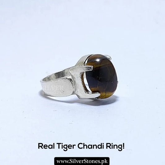 Real Tiger stone Silver Ring