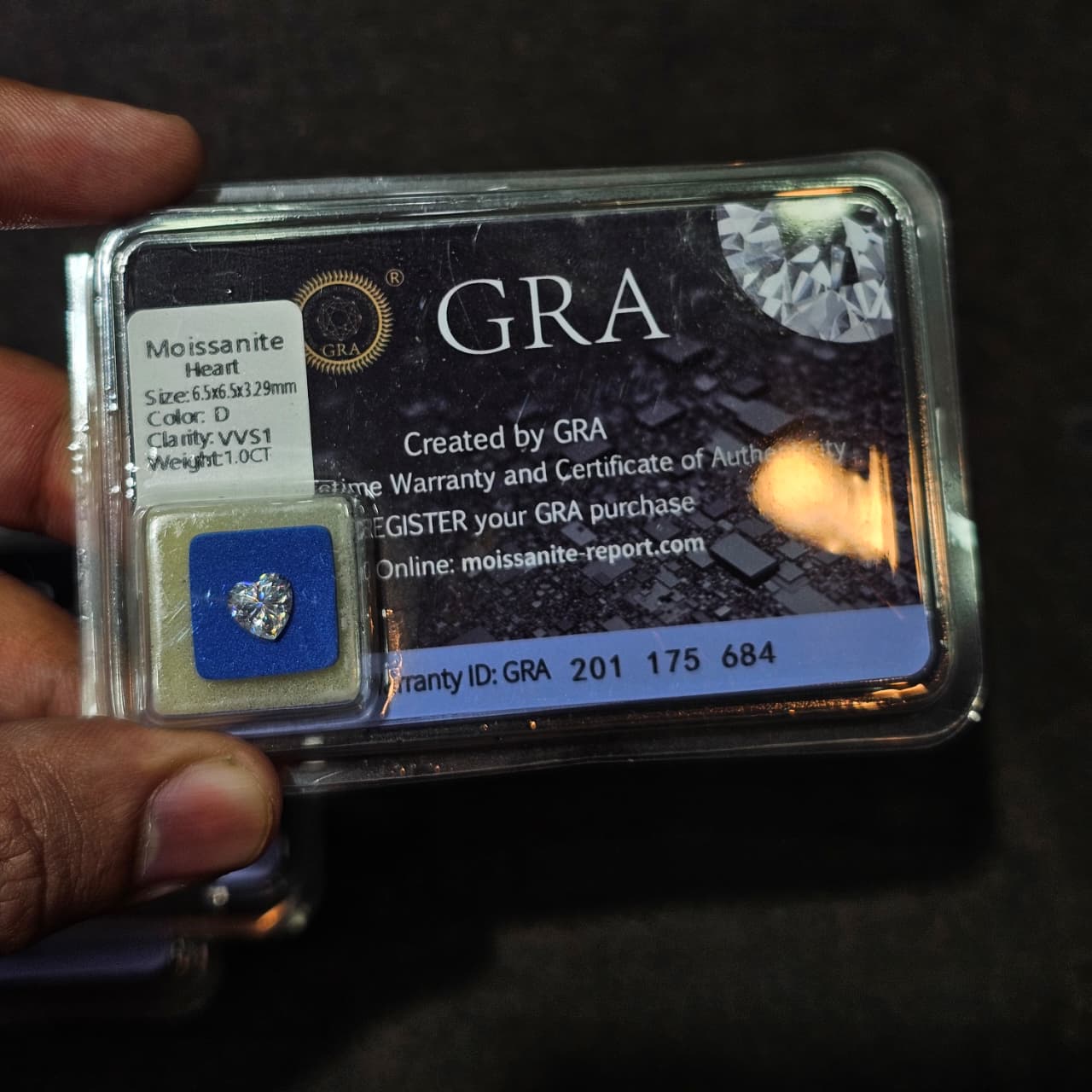 1 carat Heart Shape GRA Moissanite Diamonds with Certificate