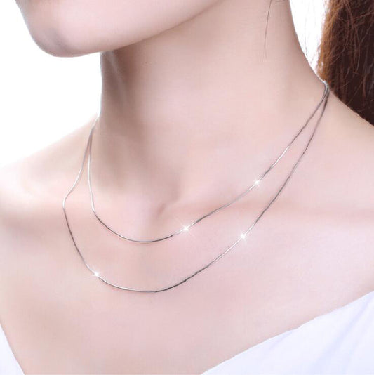 1mm Italian 925 Silver Snake Chain for Girls - Stylish and Sophisticated Necklace Accessory