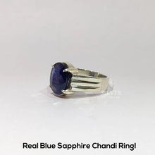 Real Blue Sapphire (Neelam) Silver Ring