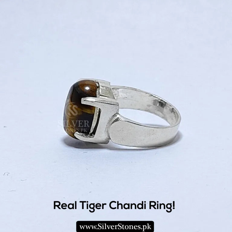 Real Tiger stone Silver Ring