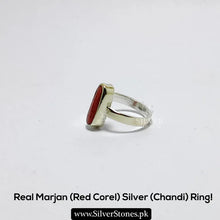 Real Red Corel (Marjan) Silver ring