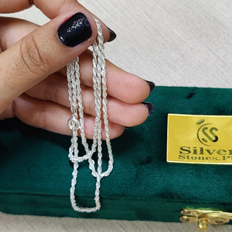 Italian 925 Silver (Chandi) 2mm Rope Chain