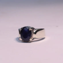 Real Blue Sapphire (Neelam) Silver Ring