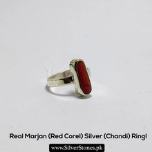 Real Red Corel (Marjan) Silver ring