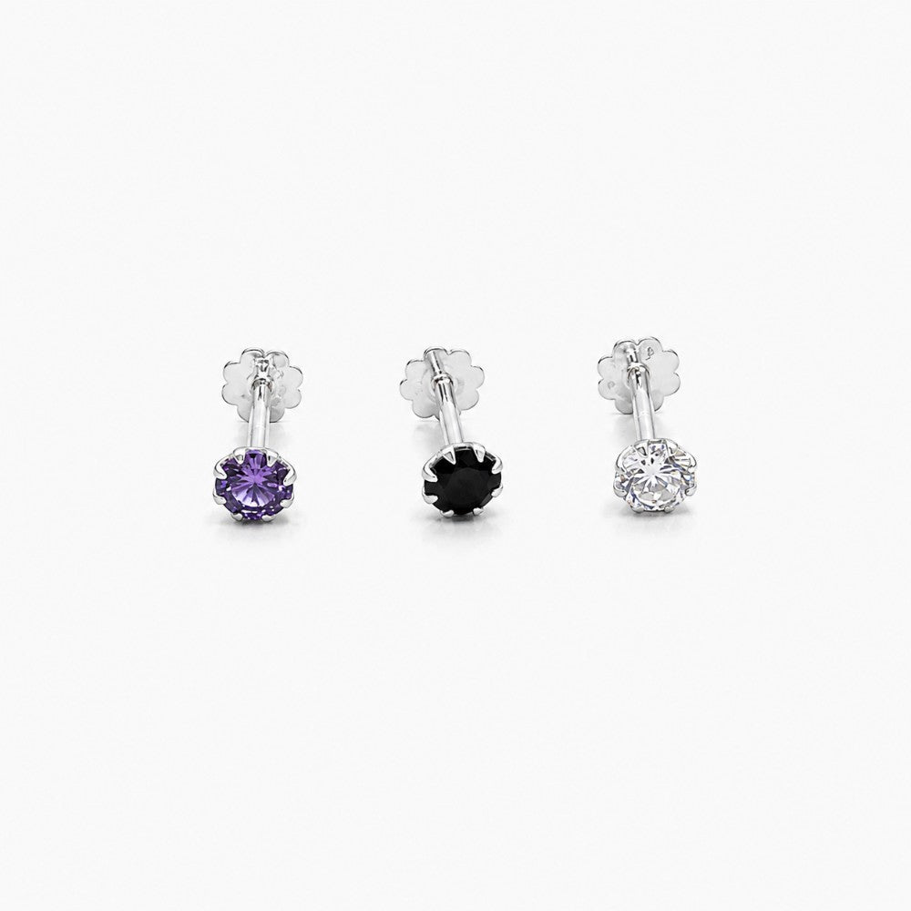 3_pure_silver_nose_pins pack -Pakistan