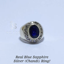 Real Blue Sapphire (Neelam) Silver Ring