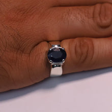 Real Blue Sapphire (Neelam) Silver Ring